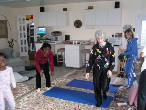 A static view of the garage yoga studio - nice garage, eh?